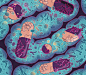 editorial germs gut ILLUSTRATION  Illustrator magazine microbiome microbs   science virus