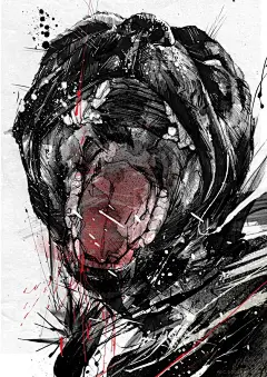 “恶魔”三联画手绘人像插画---酷图编号1044991