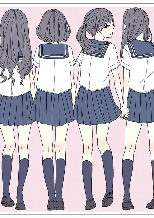 sai资源库动漫女子高中生制服软萌自己借鉴转需画师しまぷ作者p站id