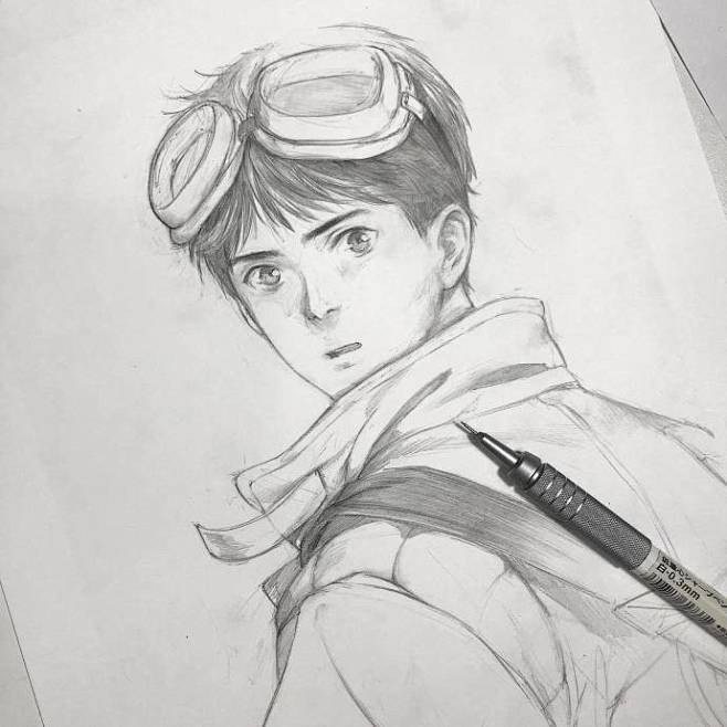 日本插画师Shinji自动铅笔下的小哥哥...