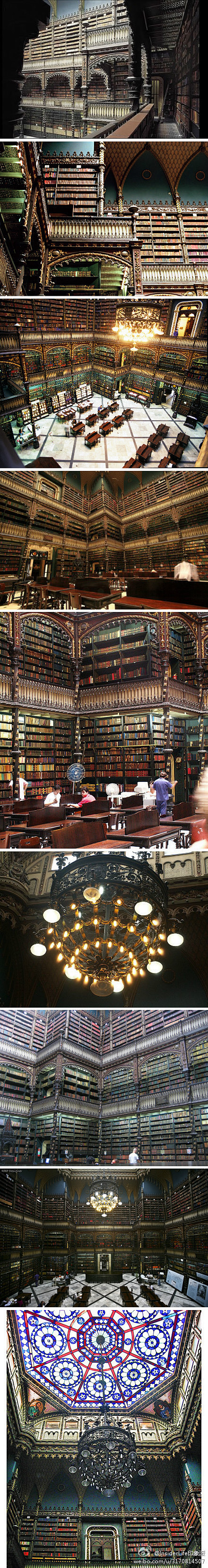 位于巴西里约热内卢的葡萄牙皇家阅览室是十...