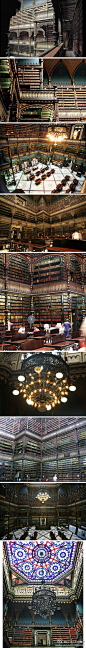 位于巴西里约热内卢的葡萄牙皇家阅览室是十九世纪葡萄牙殖民者在巴西建造的最美丽的建筑之一