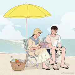 插画师han_soruru的一组清新的生活日常韩风插画作品，干净清透的配色，每一幅画都非常治愈美好~#插画分享# ​​​​