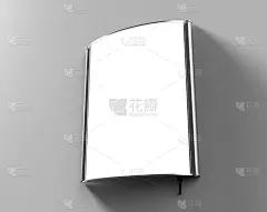 Convex LED light box Single Sided Poster display or  Sign Holder Curved Frame for  Theater Bills or Ads. 3d render illustration.
