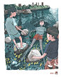 温暖治愈！童年の暑假生活 : 韩国插画师oheat01的笔下就描绘了一个无忧无虑的童年，青梅竹马间纯真的友谊，一起玩耍。