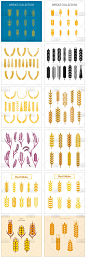 麦穗麦子图标手绘元素粮食水稻子小麦麦田插画ai矢量平面设计素材