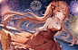 cleavage, boobs, anime, anime girls, AI art, fireworks, necklace, twintails | 4000x2588 Wallpaper - wallhaven.cc