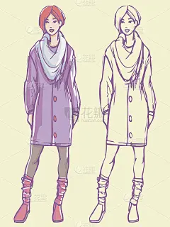 时尚女孩时尚插画