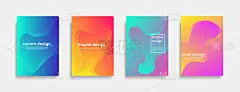 最小的封面设计。彩色曲线梯度。