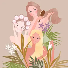 美容美妆彩妆手绘插画美女卡通人物护肤品广告海报设计素材psd-淘宝网