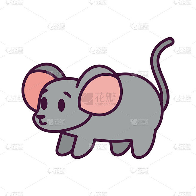 Isolated cartoon of a mouse
