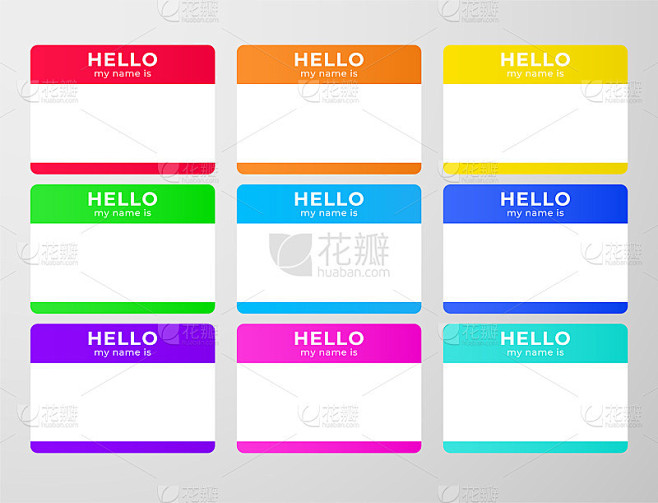 Nametag stickers set. Blind and speed dating tag