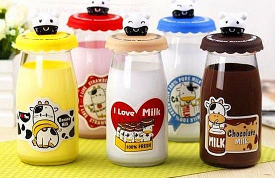 这款存钱罐形象逼真，卡通的牛奶瓶子造型，...