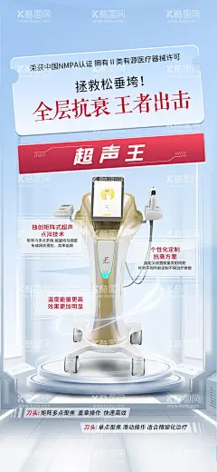 医美海报  - 源文件下载【酷图网】海报,医美,产品,仪器,超声王,版式,卖点,优惠,