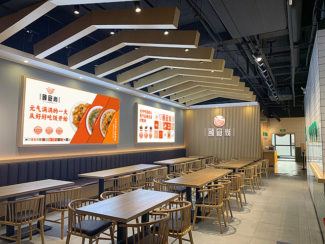 餐饮主画面灯箱店内设计店内灯箱效果3-花瓣网