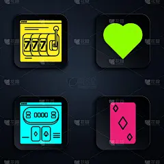 Set Playing card with diamonds symbol, Online slot