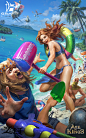 Beach Battle, Grafit Studio : A juicy artwork created for Age of Kings, a game created by Zealot Games. It's always summer somewhere! 

https://www.facebook.com/AgeofKings.ru/