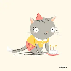  【萌猫插画系列图集下载】油画水彩素描彩铅iPad临摹作品案例合集6000张