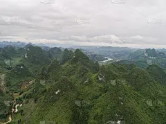 山,云景,航拍视角,阳朔县,桂林山水,兴平,阳朔,桂林,喀斯特,卷起