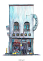 #手绘第二自然#波兰插画师、平面设计师Mateusz Urbanowicz旅居日本东京期间，用水彩画下的东京街头商铺。@手绘插画