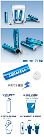 AQUACELL 环保充电电池是一款由水来充电使用的新型电池，功能上与传统的碱性电池无异，但它可循环利用，是世界是最轻（12g ），最环保，最干净的电池，而且永不过期。无论是户外应急，提高逼格，还是要做技术宅，它都会是最贴心的宠儿。水充电电池原理是采用独特配方制成的纸质分离器阻断电池正极与活性粉末之间的接触，注入水，分离纸层被浸湿后开始传导电流。最值得一提的是它的塑料外壳和活性粉末等可再生材质节省了我们宝贵的资源。具体使用方法如下：拧开螺帽，将电池在水中浸泡 5 分钟左右取出，倒干电池内部水擦干外壳，扭紧