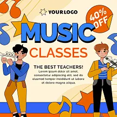 大气吉他乐器班宣传海报