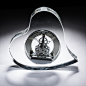 意大利原产Ranoldi水晶摆件爱心时钟客厅静音钟表台钟 透明【时钟】- 喜地