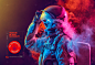 The Astronauts Company : Colorful and dynamic portraits of people in spacesuits for the launch of the Astronauts Company. 