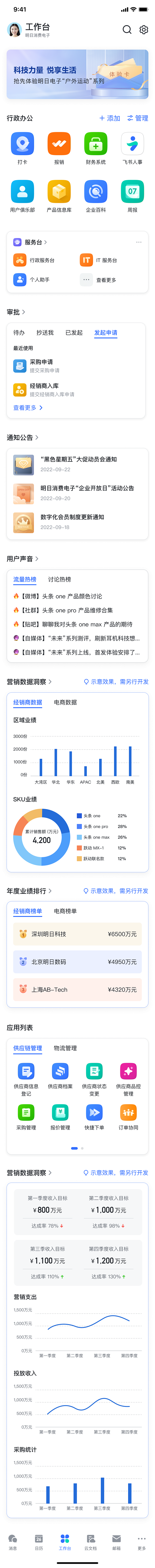 定制工作台 ；飞书云文档