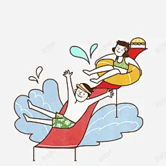 玩水的男女孩 设计图片 免费下载 页面网页 平面电商 创意素材