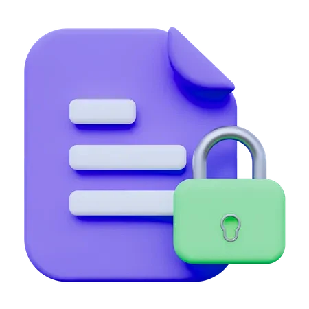 Lock Document 3D Icon