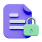 Lock Document 3D Icon