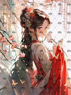 AI版权图古风女190