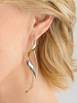 Ribbon Earrings: Nancy Linkin: Gold & Silver Earrings | Artful Home: 