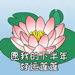好运莲莲荷花趣味表情包