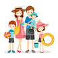 Happy Family With Summer Trip, Vacations, Holiday, Travel Destination, Relationship, Journey Trips, Lifestyle_Yestone邑石网_高品质的版权图片及商业正版图片素材提供商