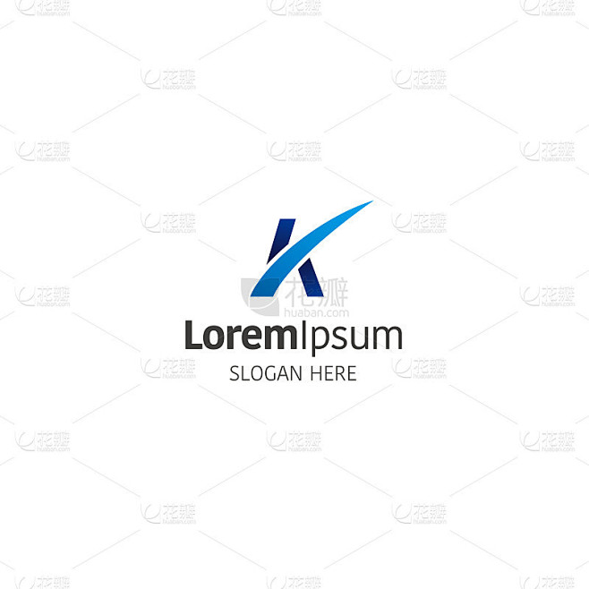 字母K矢量图标设计模板上的白色
