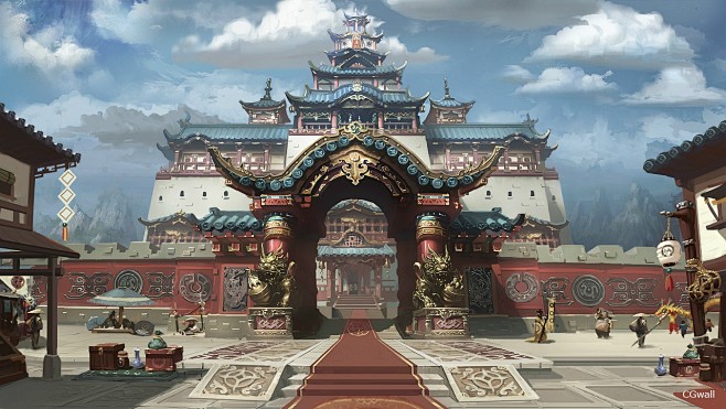 CGwall游戏原画网站_设计原画图，城门设计原画