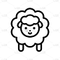 复活节,绵羊,线图标,轮廓,矢量,图像,传统节日,动物,爱抚,庆祝