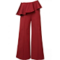 pleated trim palazzo pants