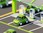 Electric Car Charging Station - 3D Illustration