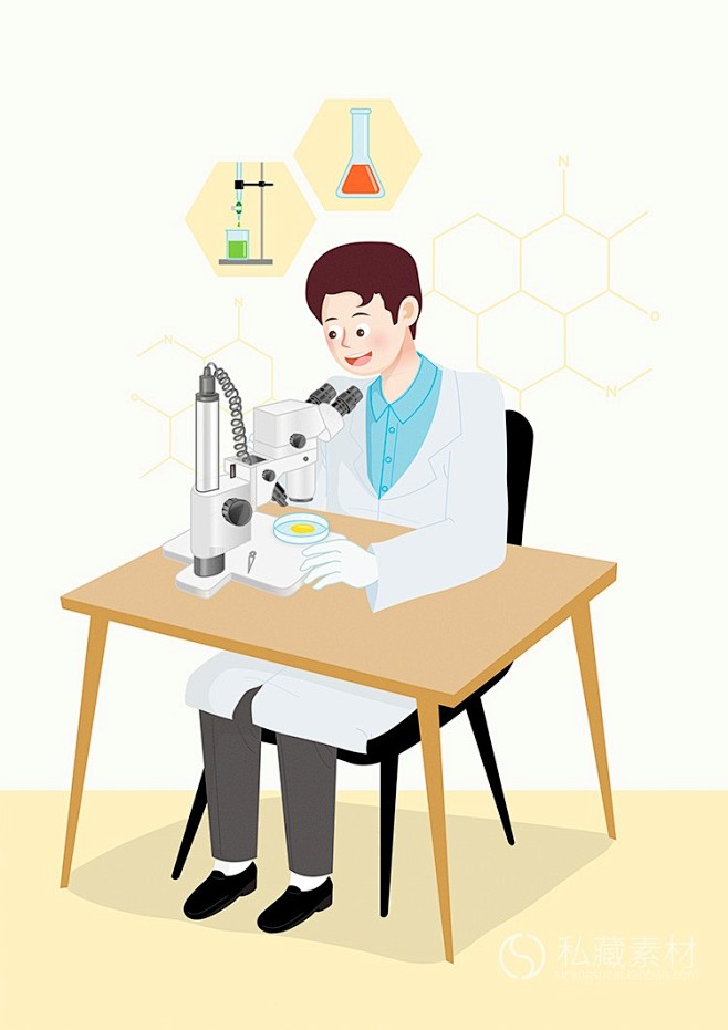 医疗健康医学实验医护人员研究院实验室插画海报ai矢量设计素材淘宝网