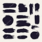 Ink brush stroke collection Free Vector