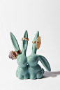 Love Bunnies Ring Holder: Super cute! Also available in ivory. #Ring_Holder #Bunnies: 