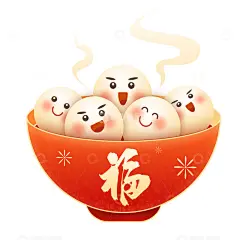 元宵节大碗元宵高清模板免费下载-趣麦麦图