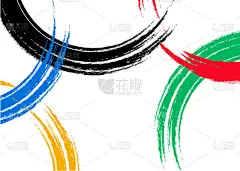 彩绘笔刷,模板设计采用五彩缤纷的画圈概念.备份用于卡片，壁纸，剪贴簿，印刷品，礼品包装，横幅。在白色