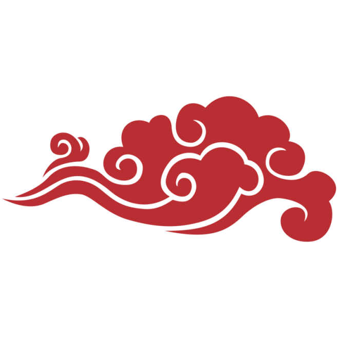 红色中国风祥云剪纸装饰