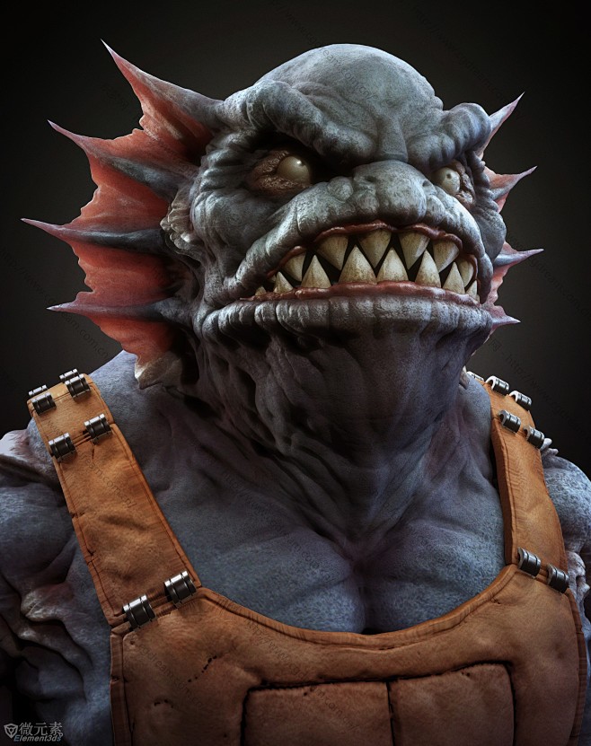3ds Max & zbrush蛙人半身...