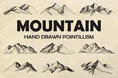 少见稀有的手绘大山矢量插画集合插图
