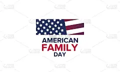美国家庭的一天。每年8月庆祝。在美国的节日快乐。爱国的设计。海报，贺卡，横幅和背景。矢量图